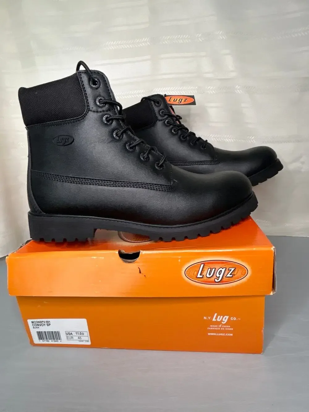 Lugz Convoy WR Men's Water Resistant Work Boots Black Size 11D NEW